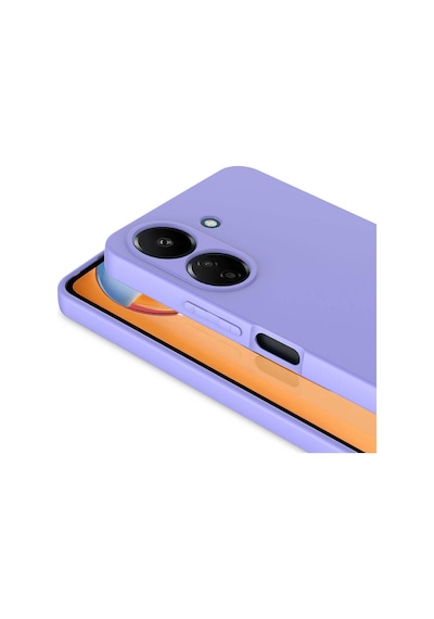 Xiaomi Poco C65 Kılıf Yumuşak Silikon Kamera Korumalı Lansman Pazarplus Koyu Mor