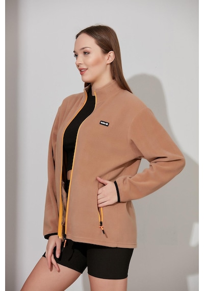 Alexandergardı Fermuarlı Oversize Polar E21-81101 Bej
