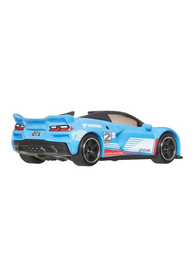 Matchbox 2023 Chevy Corvette Z06 Convertible - Exclusive Themed Mavi-beyaz 1/64 Diecast Model Araba Çok Renkli
