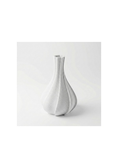 Modern Spiral Tasarım Beyaz Mermer Dokulu Dekoratif Mini Vazo 18 Cm - İskandinav Tarzı 3d Saksı Mermer