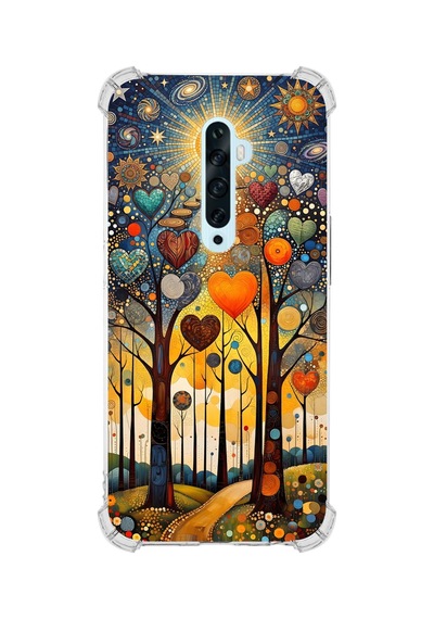 Printify Oppo Reno2z İle Uyumlu Düşlerin Dansı Serisi Yıldız Yolculuğu Tasarımlı Uv Baskılı Köşe Korumalı Antişok Kılıf Şeffaf