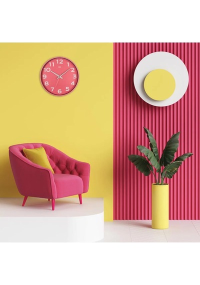 T.Concept Simplex Pembe Joy Serisi Duvar Saati 38 Cm Pembe