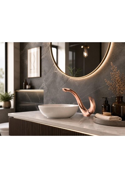Elıte Kısa Lavabo Bataryası Parlak Rose