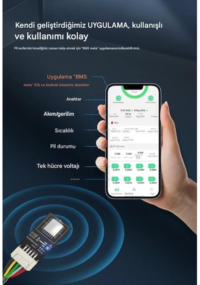 Tdt 16s 51.2v 200a Lifepo4 Smart Bms Bluetooth Modüllü