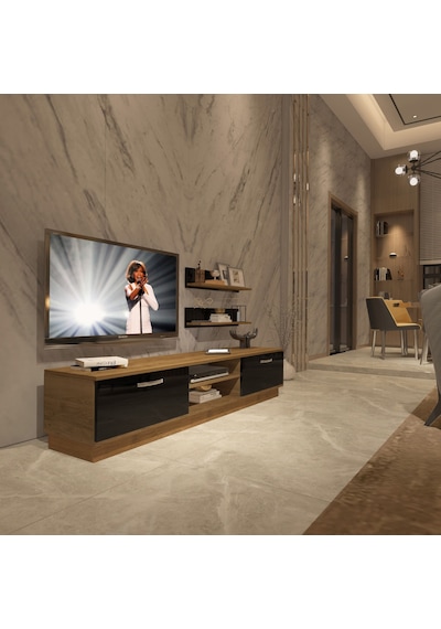 Decoraktiv Eko 4b Mdf Dvd Tv Ünitesi Tv Sehpası Pera - Siyah