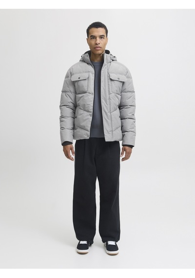 Jack & Jones Jack Jones Ön Cepli Kapüşonu Çıkabilir Erkek Mont 12279687 Gri