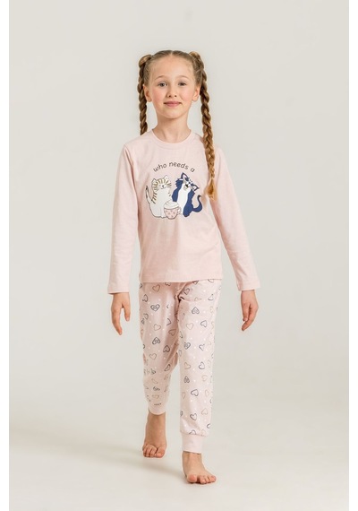 Rolypoly Anne Kız Who Needs A Hug Pembe Uzun Kol Pijama Takım Rp3902-a-v1 Rp3902-a-v1