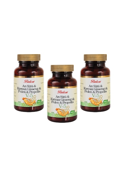 Balen V5 Arı Sütü - Kırmızı Ginseng-Polen - Propolis 60 Tablet 3 Adet