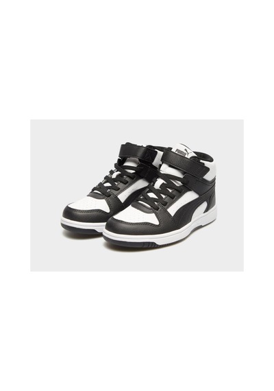 Puma Rebound Slam Mid Ac+ps 408801 01 Unisex Çocuk Sneaker Ayakkabı Beyaz Siyah 28-35 Beyaz - Siyah