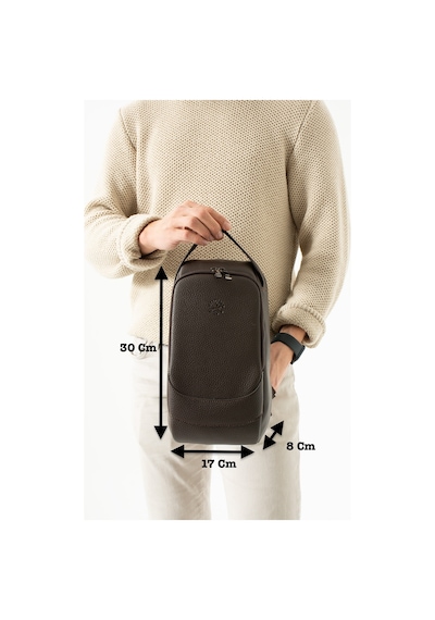 Westpolo Unisex Vegan Deri Çapraz Göğüs Ve Omuz Çantası Body Bag - Kahverengi