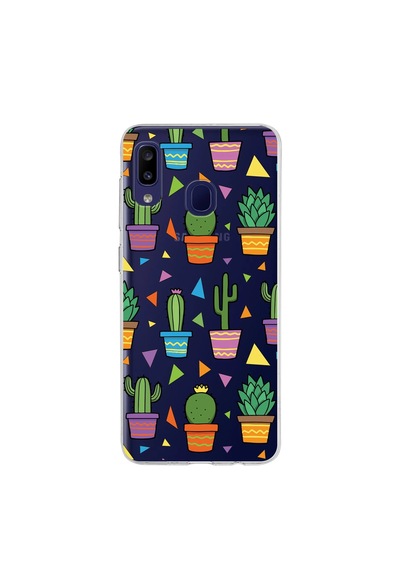 Samsung Galaxy M10s İle Uyumlu 1mm Slim Fit Water Color 4 Baskılı Şeffaf Kılıf Şeffaf