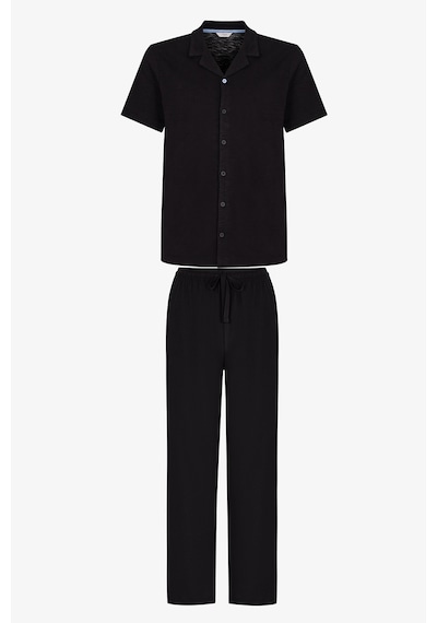 Penti Erkek Siyah City Black Kısa Kollu Gömlek Pantolon Pijama Takımı