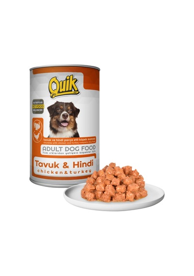 Quik Köpek Konserve Mama Tavuk Hindi X 12 Adet