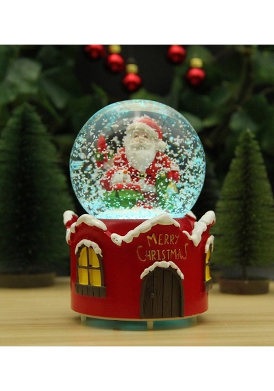 Hediyebiziz  Yılbaşı Kar Küresi Noel Işıklı Ve Müzikli Christmas Noel Baba Ve