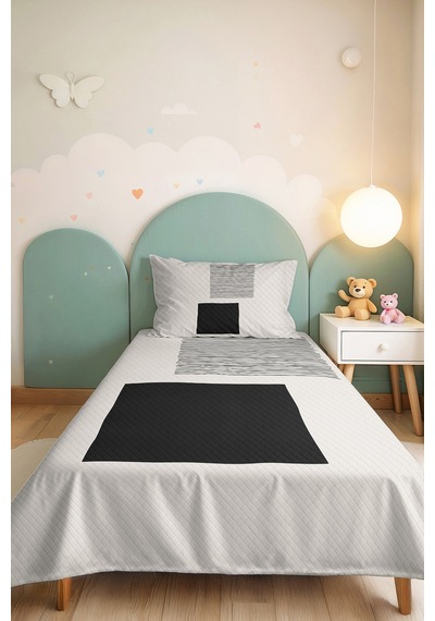 Siyah Geometrik Genç Odası Tek Kişilik Pike Takımı - Modern Çizgili 160x220 Cm Kapitone Yatak Örtüsü Kremamsı Patika Dokunuşu Siyah Geometrik Genç Odası Tek Kişilik Pike Takımı - Modern Çizgili 160x220 Cm Kapitone Yatak Örtüsü Kremamsı Patika Dokunuşu