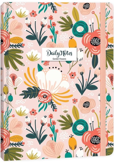 Keskin Color A5 Çizgili Defter Daily Notes Garden Flowers - Pembe
