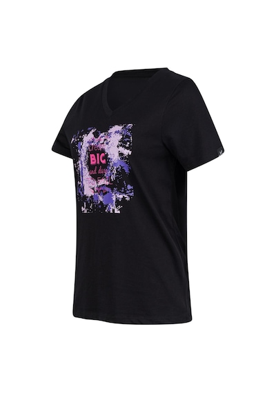 2as Alone Baskılı V Yaka Kadın T-shirt 405 Siyah