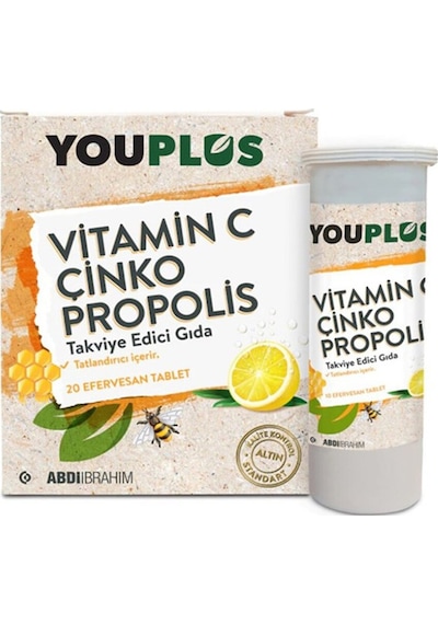 Vitamin C Çinko Propolis 20 Efervesan Tablet