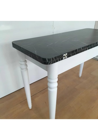110 X 45 Katlanır Masa Siyah Mermer Desen