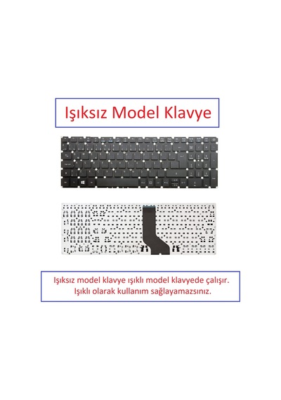 Notebook Klavye - Siyah-ışıksız - Acer Travelmate P258, P258-m, P258-mg Muadili İle Uyumlu