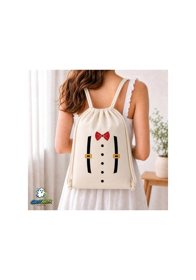 Ghostbastır Design Tuxedo Büzgülü Keten Çanta C353 Bej