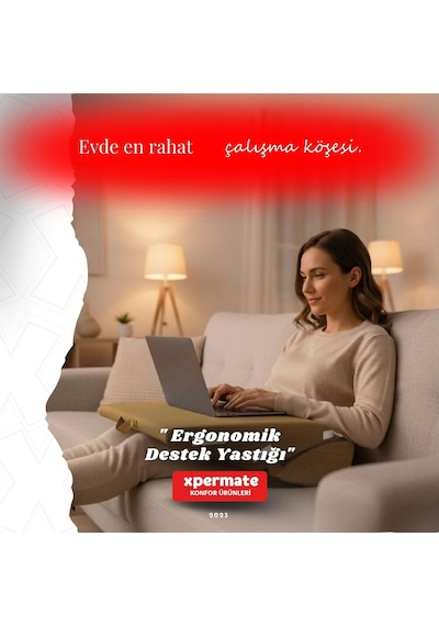 Ergonomik Destek Yastığı Baş, Sırt, Bel Ve Bacak Desteği Kahverengi