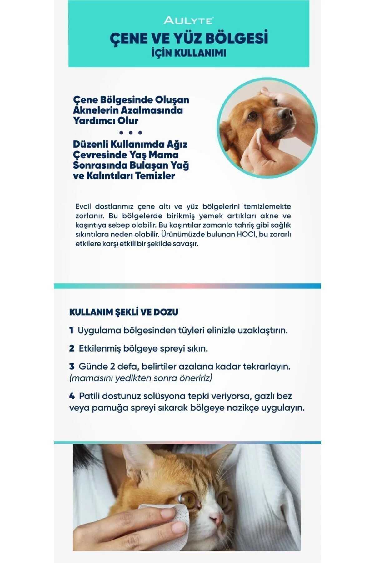 Kedi Köpek Göz, Kulak, Çene, Ağız Bakım Spreyi 1 Lt