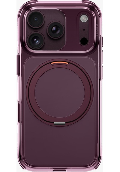 Apple iPhone Uyumlu 18 Pro Max Kılıf Swivix Dönebilen Metal Halkalı Koruyucu Premium Dayanıklı Darbe Emici Kapak Mürdüm