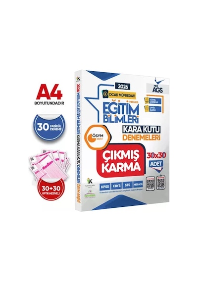2027 Meb-ags Ocak Müfredatı Eğitim Bilimleri Ösym Çıkmış Karma Kara Kutu 30x30 Deneme Paketi Çözüm