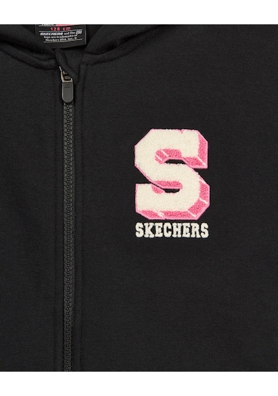 Skechers G Lw Collage Full Zıp Sweatshirt Büyük Kız Çocuk Siyah Sweatshirt Sk2620118-3817