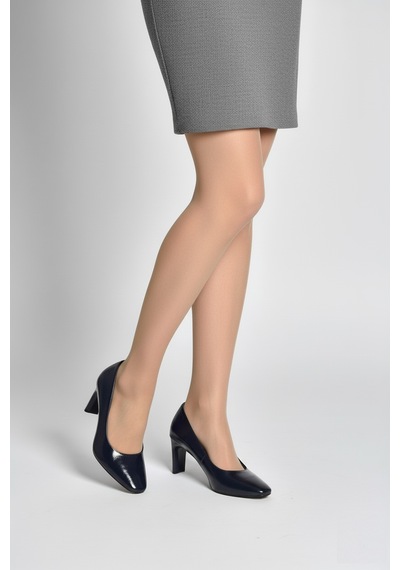 Fox Shoes V820522760 Lacivert Rustik Kalın Topuklu Kadın Ayakkabı Lacivert