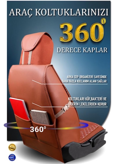 Volvo S60 2019+ Deri Oto Koltuk Kılıfı Ön Arka Set Tarçın Elit Model Şhn