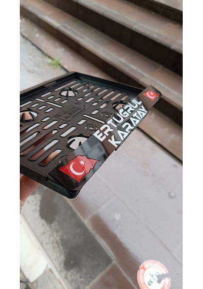 Motorsiklet Plakalığı - İsme Özel Türk Bayraklı - Kişiye Özel Motor Plakalığı İsimli