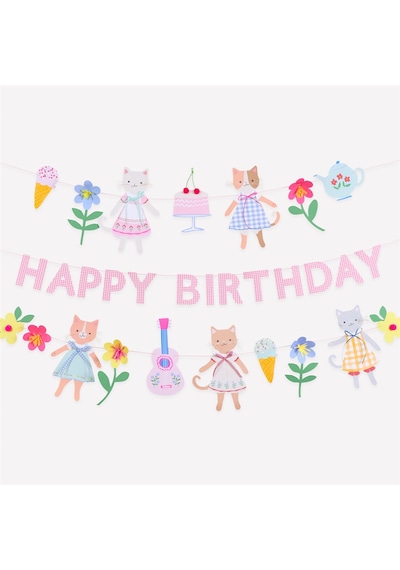 Meri Meri - Kitten Club Garland Set - Yavru Kedi Kulübü Asılan Süs Seti Tüm Yaşlar