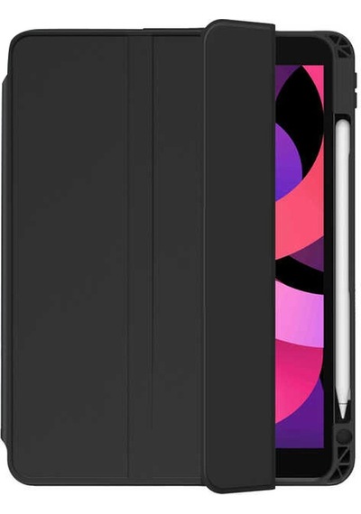 Apple Uyumlu iPad, Air 10.9 2020 4.nesil Kılıf Kalem Bölmeli Arkası Şeffaf Standlı Nt2