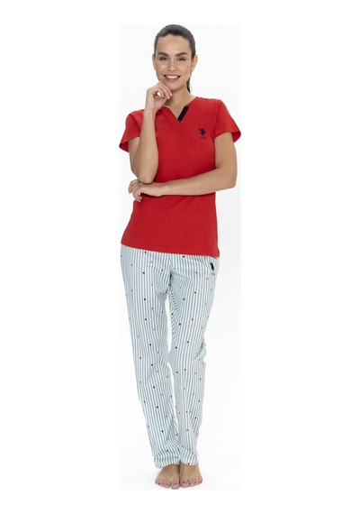 U.s. Polo Assn. Kadın Kırmızı Pijama Takım Kırmızı