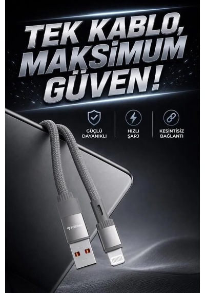 Günlük Kullanım Aksesuar Veri Aktarımı Şarj Kablosu Usb To Lightning Data Kablo U18 Gri