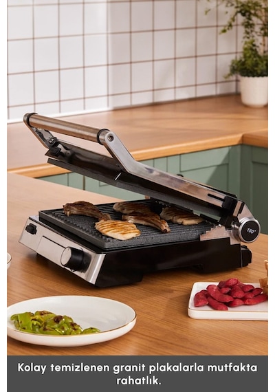 Karaca Biogranit 2000 W Paslanmaz Çelik Izgara ve Tost Makinesi