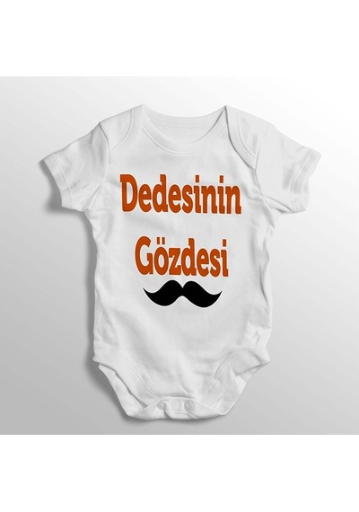 İmaj Tuğbababy Dedesinin Gözdesi Yazılı Baskılı Bebek Zıbını Beyaz