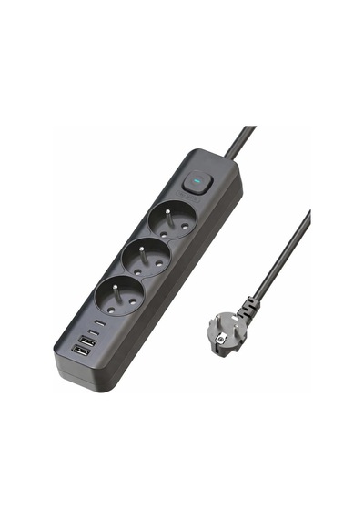 Korumalı Çoklu Priz 3 Lü Grup Priz Çocuk Korumalı 2 Usb 1 Type C Girişli 3lü Priz 0