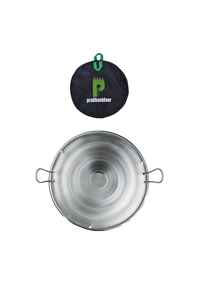Pratikoutdoor Paslanmaz 430 Çelikten Sac Tava Kavurma Sacı ve Taşıma Çantası