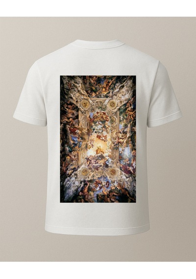Tanrının Eli Baskılı T-shirt Beyaz