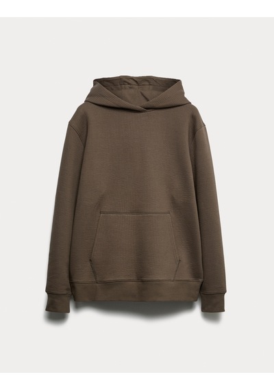 Marks & Spencer Pamuk Karışımlı Kapüşonlu Sweatshirt T07005133 Kahverengi