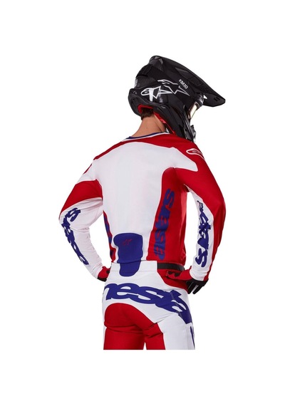 Alpinestars Racer Veil Kros Motosiklet Jerseyi Kırmızı Beyaz Mavi