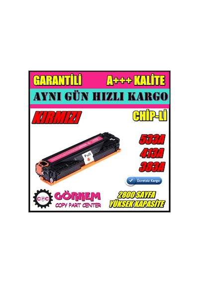 Hp M375 / M375Nw Uyumlu Toner Kırmızı (Ce413A)