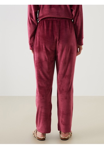 Lcw Dream Bordo Beli Lastikli Kadife Kadın Pijama Altı