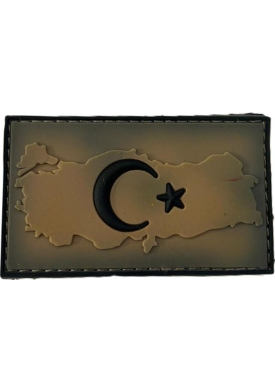 Single Sword Plastik Patch Harita Bayrak Bej Çok Renkli