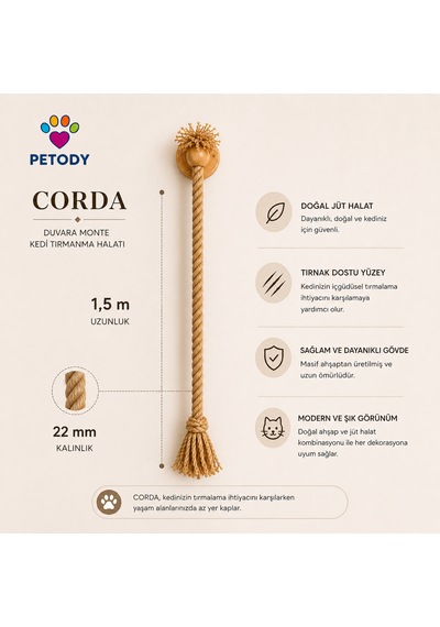 Petody Corda - Doğal Jut İp Tırmanma Halatı