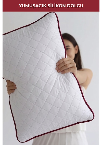 Klimalı Yastık 50x70 Cm Terletmeyen, Hava Alan Mikrofiber Uyku Yastığı Bordo