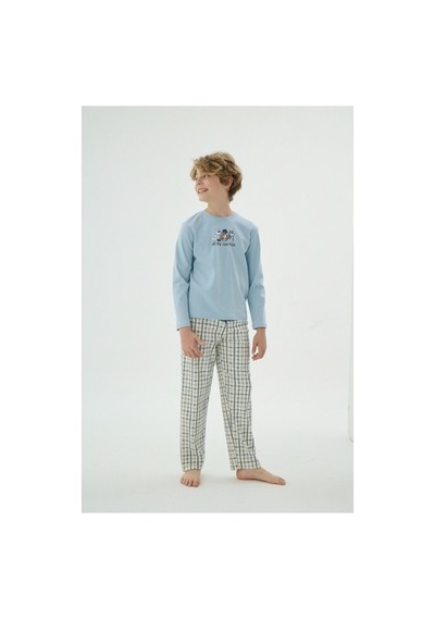 Zeyzey 8914 Erkek Ç. Baskılı Pijama Takım Mavı/3-4yas Mavi